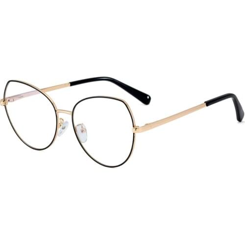 Veshion Computer Blue Light Metal Glasses Optical Retro Style Ladies Cat Eye Glasses Frame Women Clear Lens Lady Accessories