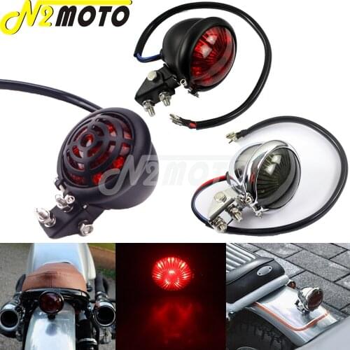 Motorcycle Mini Bates Vintage LED Taillight Tail Brake Light for Harley Scrambler Sportster Bobber Chopper Cafe Racer Stop Lamp