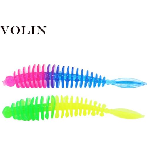 VOLIN Hot Sell 90pcs Trout Fishing Lure 40mm 1.2g Silicone Bait Rubber Artificial Fake Bait Fishing Baits Shad Wobblers Swimbait