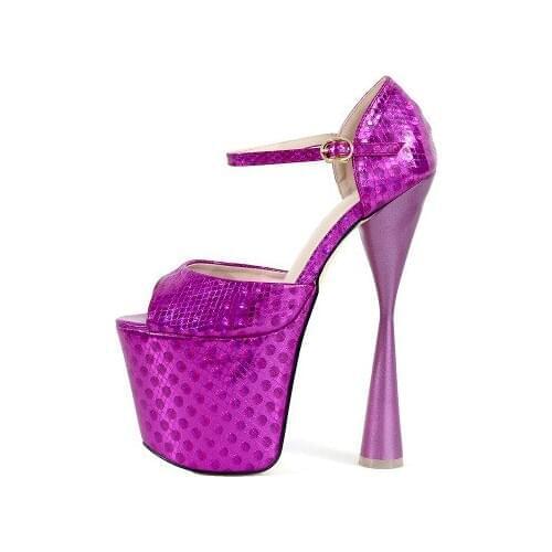 HOT Spring Bling Women Sandals High Heel 19CM Wedding Shoes Platform Concise Nightclub Steel Pipe Dance Ladies Shoes Size 34-43