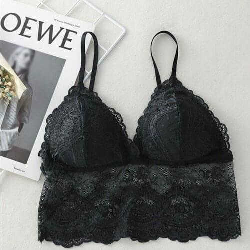 Seamless Padded Bras Embroidered Tube Top Women Push Up Bra Lace Camis Wireless Lingerie