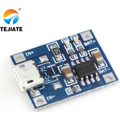 10Pcs Micro USB 5V 1A 18650 TP4056 Lithium Battery Charger Module Charging Board With Protection Dual Functions 1A Li-ion