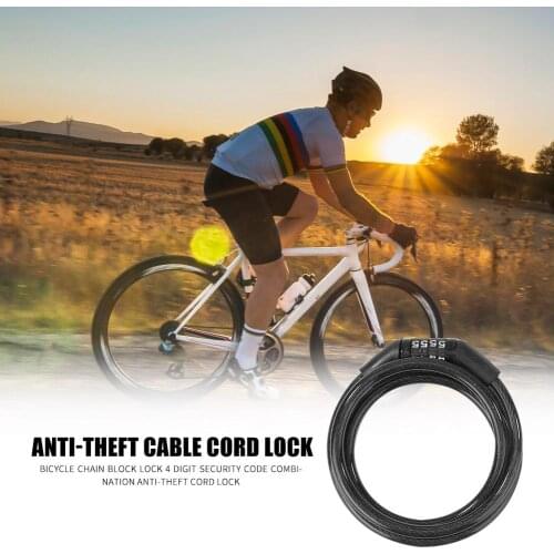 110cm Bicycle Steel Chain Block Lock Bike Insurance Combination Anti-Theft Lock Mountain Bike Lock Portable Bicycle Accessories
