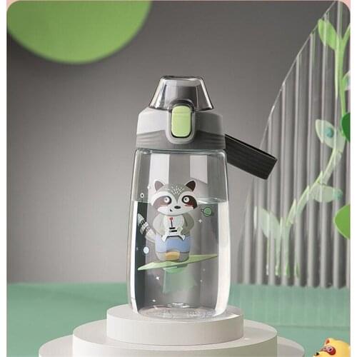 500ml High Quality Tritan Material Cartoon Kids Water Bottle With Straw Leak-Proof BPA Free Durable Plastic Drinking Bottle