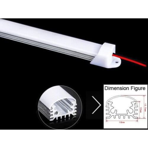 5630 5730 SMD LED Bar Light with Plastic Cover 72LED/m LED tube Strip DC 12V 24V 5630 LED Tube Hard LED light For Car Moto Bus