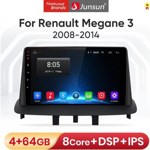 Junsun V1 Car Radio Multimedia Player For Renault Megane 3 2008 - 2014 Android10.0 AI Voice Control Video Navigation GPS 2Din
