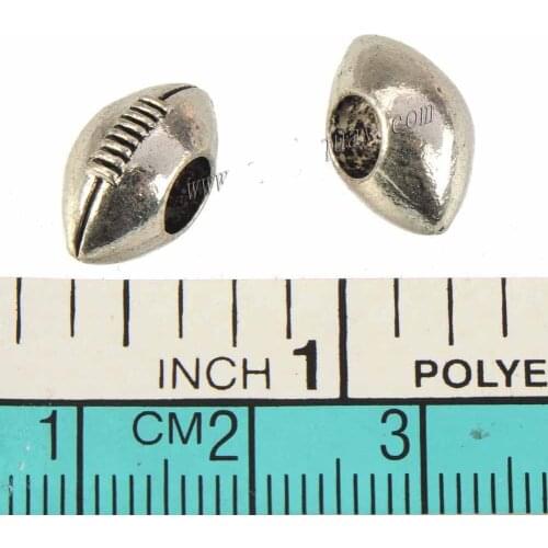 DIY Beads For Snake Bracelets Charms Necklaces Sports Rugby Football Silver Tone Big Hole Metal Jewelry Findings 13*7*9mm 30pcs