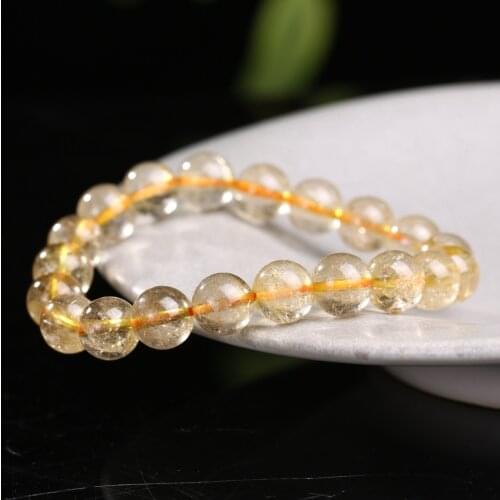 DIY Handmade Materials Loose Beads Ring Natural Yellow Hair Crystal Bracelets for Women GirlsSimple Jewelry Hot Sale