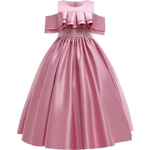 Children Ruffles Tutu Princess Birthday Party Prom Wedding Evening Summer Dress Ball Gown Vestido Baby Girls Clothes 4 14 Years