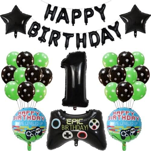 39pcs/set Video Game Controller Aluminum Foil Balloon Birthday Theme Party Decoration Internet Celebrity Balloon Kid Toys Globos