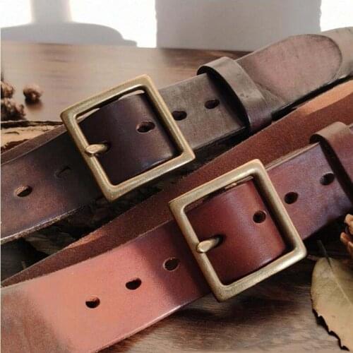 Personalized Fashion New Handmade Widened Cowhide Belt Male Korean Retro Leather Pin Buckle Denim Belt