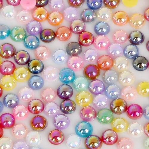 Mix Colors 3/4/5/6/8/10/12/14mm Craft ABS Imitation Pearls Half Round Flatback Pearls Resin Scrapbook Beads Decorate Diy