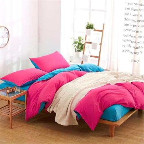 Simple Wind Solid Color Bedding Set 3/4pcs, 100% Polyester Fabric,Duvet Cover, Bed Sheets and Pillowcases Twin/Full/Queen