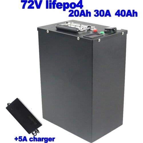 Lifepo4 Ebike Lithium Battery 72V 30Ah 40Ah With 50A BMS 3000W Off-Road Scooter Motor Tricycle Madical Device + 5A Charger