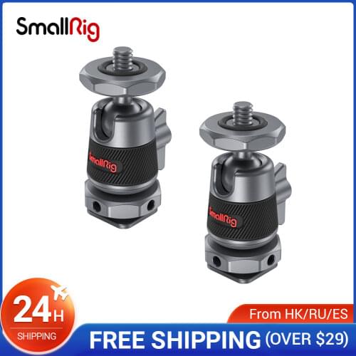 SmallRig 1/2 pcs Mini Ball Head with Removable Cold Shoe Mount Mounts lights & video accessories to the camera 2948/2795