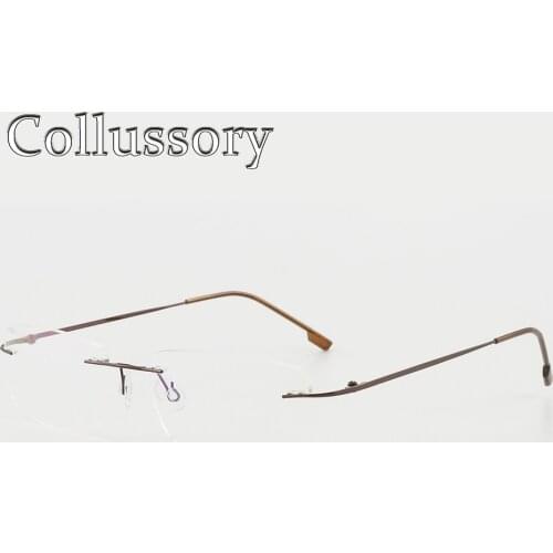 Fashion Titanium Alloy Ultra Light Mens Womens Optical Eyeglasses Frame Eyewear Rimless Classic Prescription Reading Computer