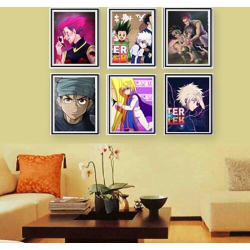Hunter X Hunter Chain Master Kurapika Killua Ging Hisoka Gon Poster Wall Canvas Art Print,8 x 10 Inches,No Frame,Set of 6