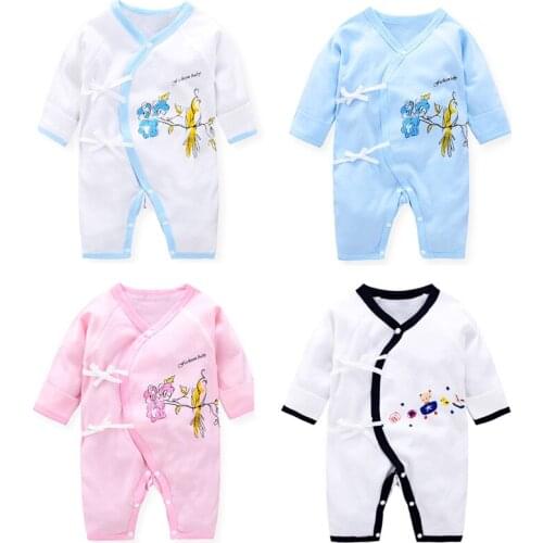 Newborn Clothes 0-3M Baby Boys Girls Cotton Rompers Infant Baby Cartoon Climbing Clothing Thin Butterfly Jumpsuit One-pieces Out