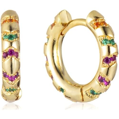 MA 925 Sterling Silver Classic Circle Earrings For Women Zircon Gold Silver Hoop Earring Jewelry Round Pendientes Aretes Orejera