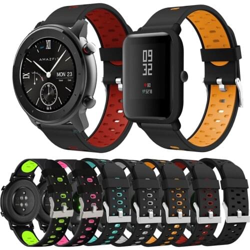 Silicone Wrist Band For Huami Amazfit GTS GTR 42mm Bracelet 20mm Straps Amazfit Bip U S BIT Youth Wearable WatchBand Accessories
