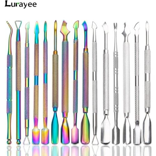 Lurayee Cuticle Pusher Nail Polish Remover Gel Nail Polish Peeler Scraper Stainless Steel Clean Manicure Tool for Fingernails