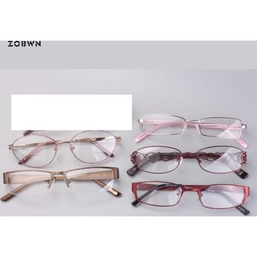 Mix wholesale metal classic eyeglasses Retro Half frame Glasses Women Eyewear Frames Female vintage Brand Designer Glasses Frame