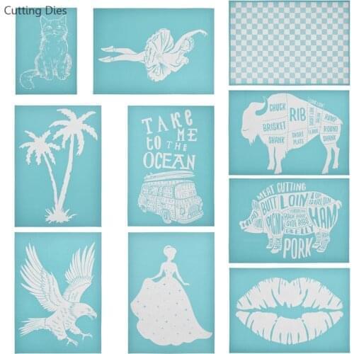 Creative Lovely Girl Printed Silk Screen Stencils Printing For T Shirt Painting Decoration Diy Handmade Crafts