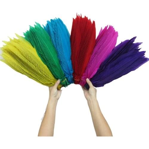 YY-tesco 35-40cm 14-16 Inch Natural Silver Pheasant Tail Feathers For Crafts Wedding Decorations Silver Pheasant Feather Plumes