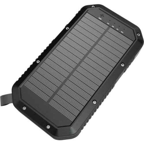 Solar Mobile Power 20000MAh Portable Solar Charger 5V2A, LED Camping Light, Waterproof, Dustproof, Shockproof