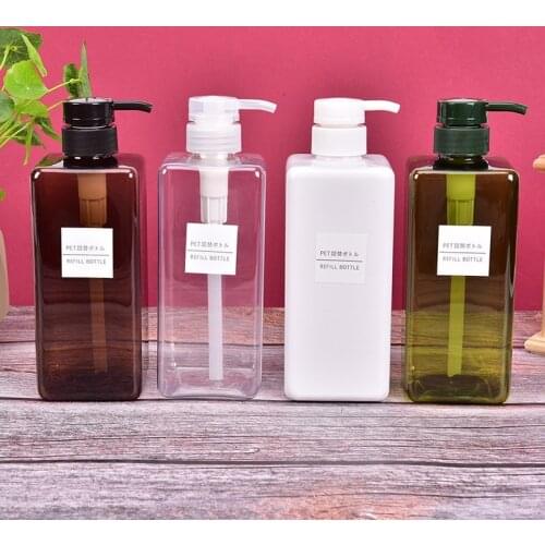 1pcs 650ml Empty Lotion Bottle Portable Empty Pump Bottle Multi-purpose Hand Washing Press Bottle Travel Spray Bottle V65928