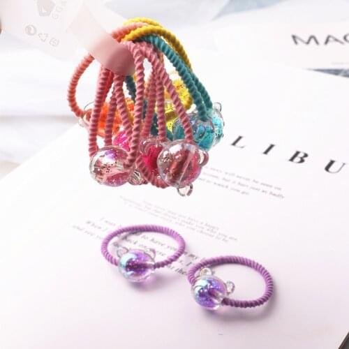 2pcs/lot New Colour Bear Princess Headwear Kids Lovely Elastic Hair Bands Cartoon Children Ropes Girls Accessories Baby