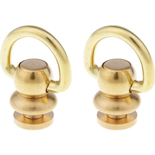 2pcs Ball Post With Ring Rivet Stud Round Head Screw Back For Leather Crafts
