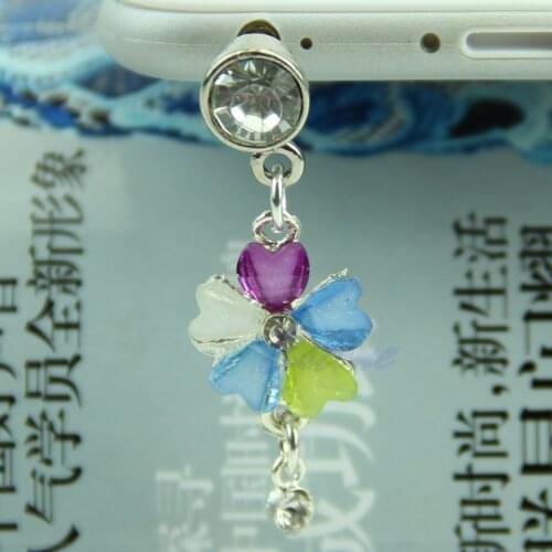 3.5mm Crystal Flower Earphone Anti Dust Plug Cap Stopper For iPhone HTC Samsung