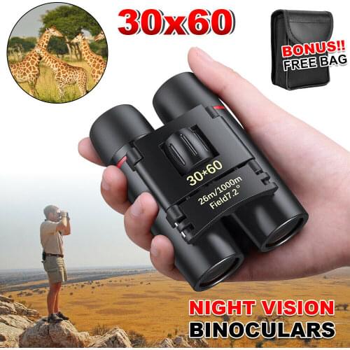 30x60 Powerful Binoculars Telescope Military Night Vision Professtional Folding Portable Telescope Hunting Camping Telescope