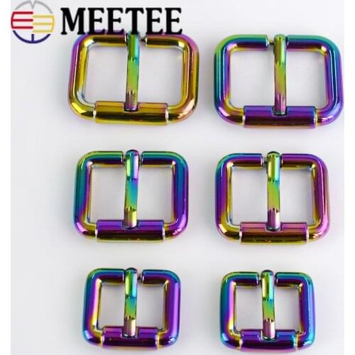 Meetee 4pcs 20/25/32mm Hardware Decor Belt Buckles Metal Bag Pin Buckles DIY Coat Garment Shoes Adjust Handbag DIY Accessories