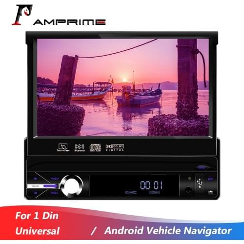 AMPrime 1Din Android 9.0 Car Radio 7 Inch MP5 Multimedia Player GPS Navigation wifi FM USB Radio Bluetooth AUX Audio Stereo