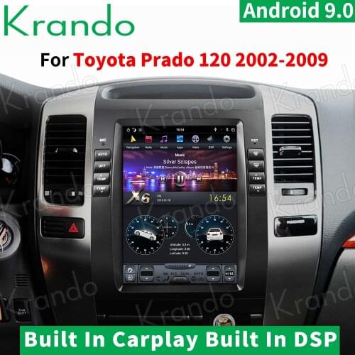 Krando Android 9.0 4G 10.4" Tesla Style Vertical Screen Car Navigation for Toyota Prado 2002-2009 lexus GX470 Multimedia Carplay