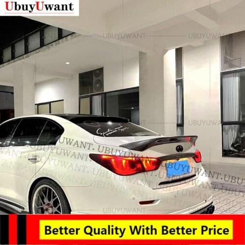 Real Carbon Fiber Car Trunk Spoiler Wing Lid For Infiniti Q50 2014-2021 Highkick Rear Wing Spoiler Rear Trunk