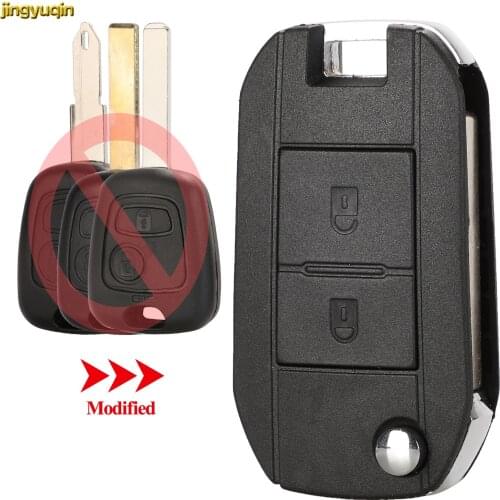 Jingyuqin 2B Folding Key Shell VA2Blade Fob for Peugeot 207 307 407 507 607 Citroen C1 C2 C3 Pluriel C4 C5 C8 Xsara Picasso
