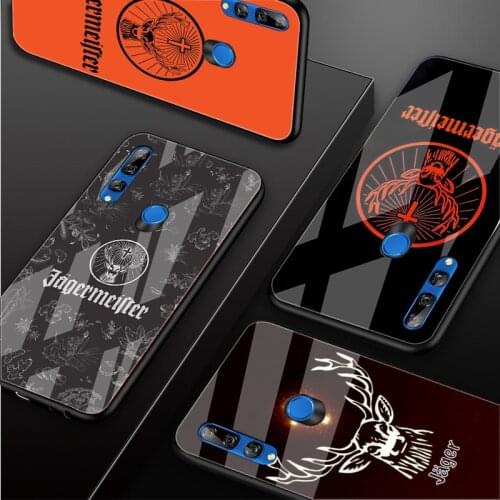 Jagermeister logo Tempered Glass Phone Case For Huawei honor 8X 9 10i 20i 20Lite 20Pro 30 Pro Cover Shell