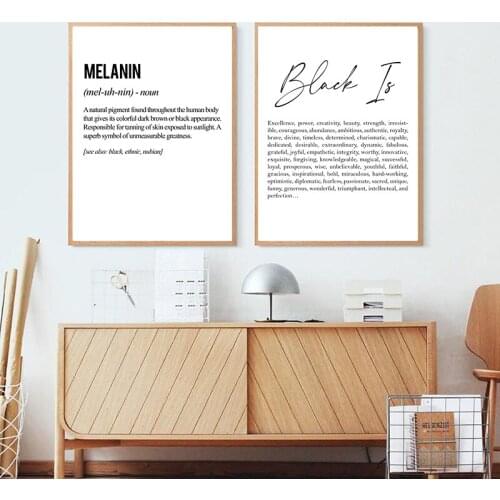 Black Is Quote Art Print Melanin Definition Typography Poster African American History Culture Canvas Painting Afro Ethnic Decor