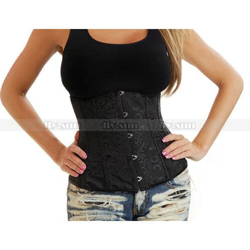 Black Waist Cincher Underbust Corset Lace Up Bustier Plus Size XS S M L XL 2XL 3XL 4XL 5XL 6XL