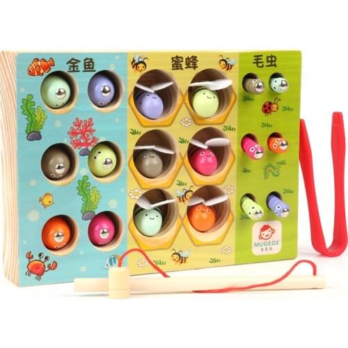 JaheerToy Toys for Children Baby Toy Nipped Bee Insect Catching Fishing Game Montessori Early Education