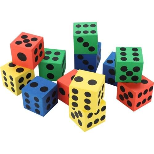 Childrens educational puzzle play board game 12Pcs Eva Foam Dice Six Sided Spot Dice Kid Game Soft Learn Play Blocks Toy L0217