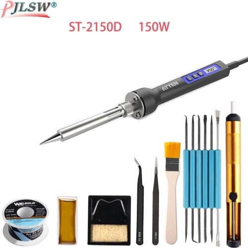 65W 80W 150W Adjustable Temperature Electric Soldering Iron Portable Digital Solder Station LCD Display Auto Sleep ESD ST-2150D