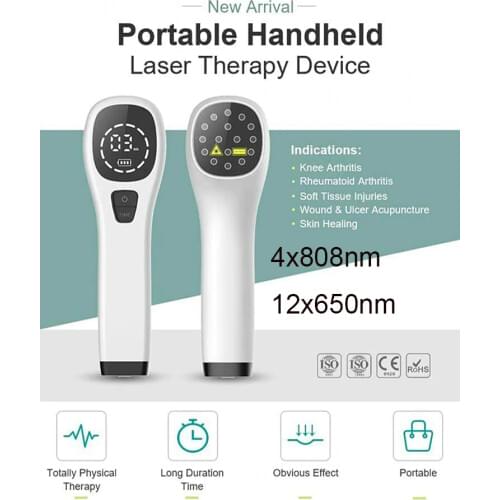 Cold Laser Chiropractic Acupuncture Quantum LLLT Pain Relief Therapy,650nm+808nm,With Free Laser Goggles