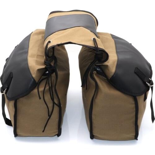 Canvas SaddleBag Bike Back Pack Luggage Panniers Box Tools Bag Motorcycle For Honda Shadow 750 Kawasaki Vulcan 500 Suzuki