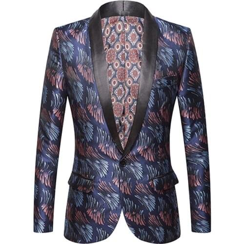 Iwhanker New Design Brand Men Blazers Plus Size 4XL Embroidery Jacquard Suit Jacket DJ Club Stage Singer Costum