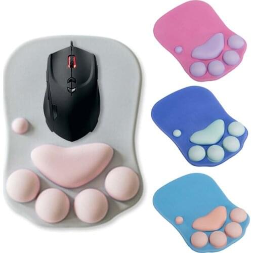 3D Cute Soft Cat Paw Mouse Pad Silicon Memory Foam Wrist Rest Support Mice Mat Ergonomic For Game Computer Macbook PC Laptop