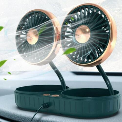 Cooling Fan Angle Adjustable Self-Adhesive USB Interface Dual-Head Air Cooler for Car Cooling Fan USB Dual-Head Air Cooler Car 2